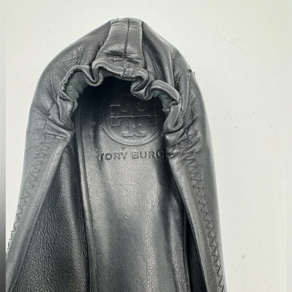 Tory Burch Black Flats with Gold Emblem - Picture 5 of 13